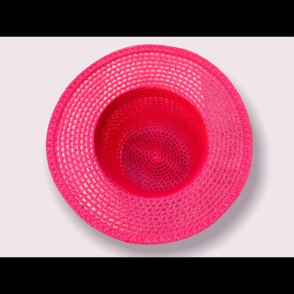 Fedora Raffia Hat Straw Beach Women’s Red Grosgrain Ribbon Vintage Accessory - Picture 6 of 9